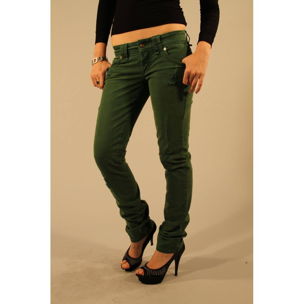 John Galliano Green Cotton 5 Pocket Jeans