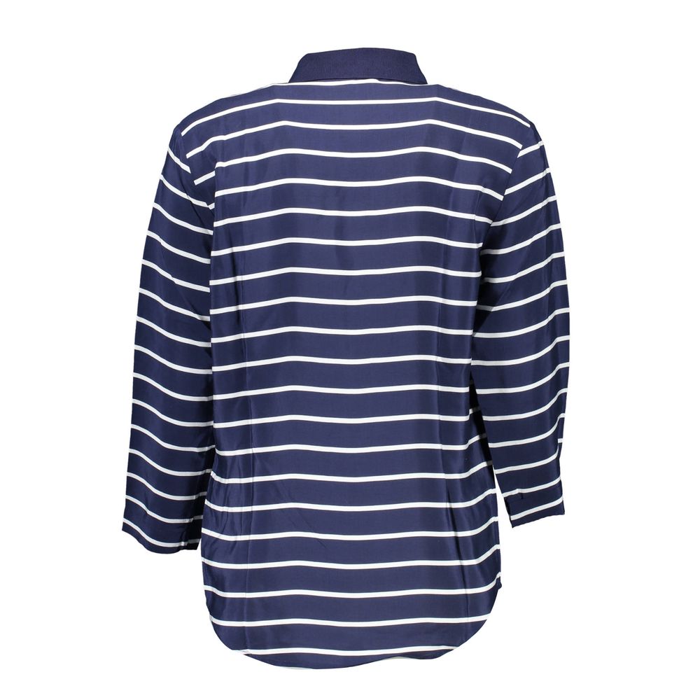 Gant Blue Viscose 3/4 Sleeves Polo Shirt