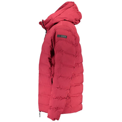U.S. POLO ASSN. Red Polyamide Hooded Men's Jacket