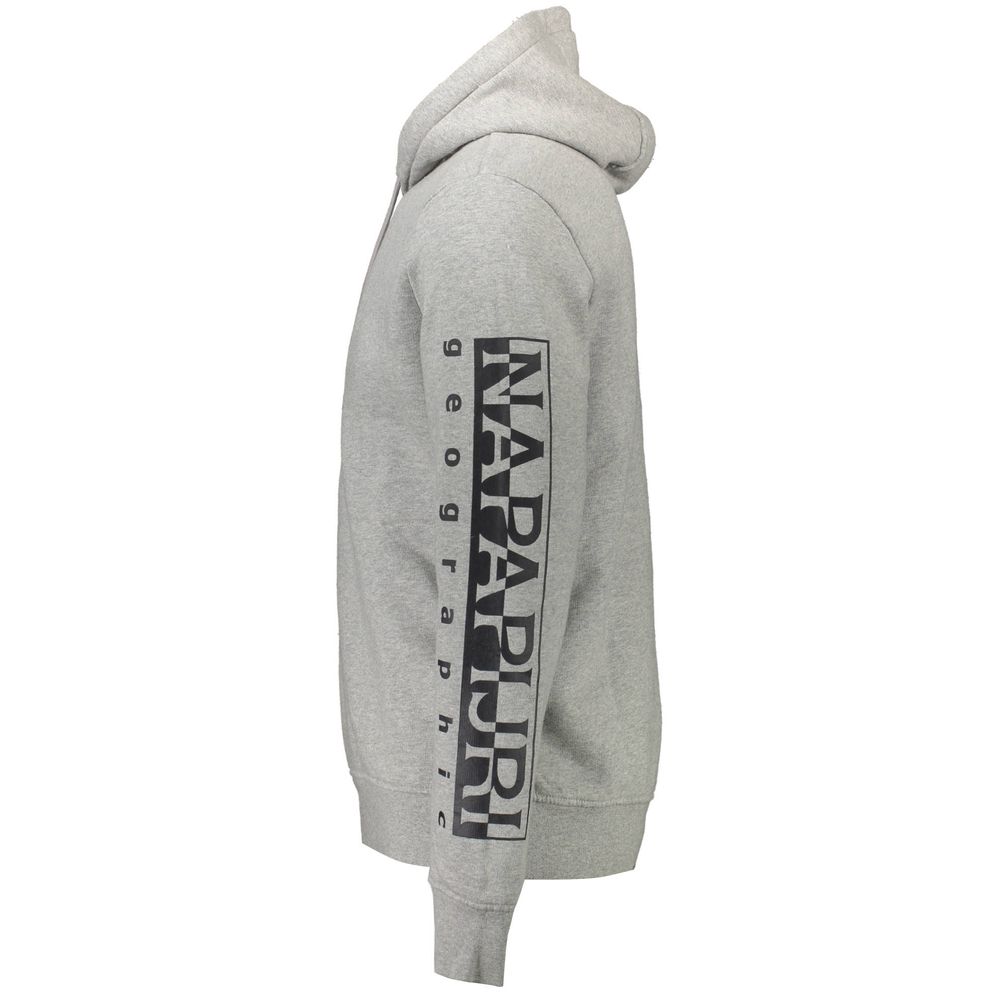 Napapijri Gray Cotton Men Sweatshirt - Elevate Your Style