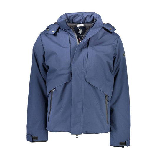 U.S. POLO ASSN. Blue Waterproof Men’s Jacket with Removable Hood