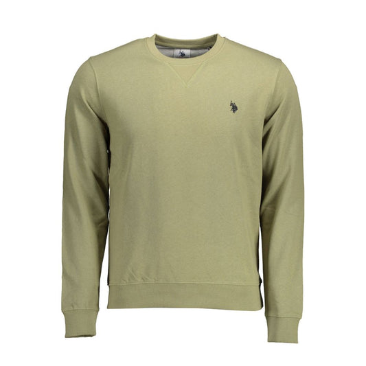 U.S. POLO ASSN. Green Cotton Long-Sleeved Sweater for Men