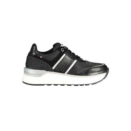 U.S. POLO ASSN. Black Polyester Sneaker with Contrasting Details