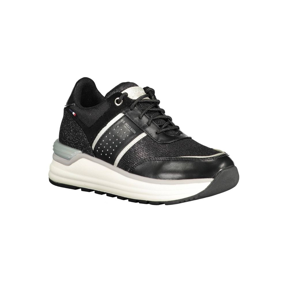 U.S. POLO ASSN. Black Polyester Sneaker with Contrasting Details
