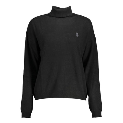 U.S. POLO ASSN. Black Wool Blend Turtleneck Sweater for Women