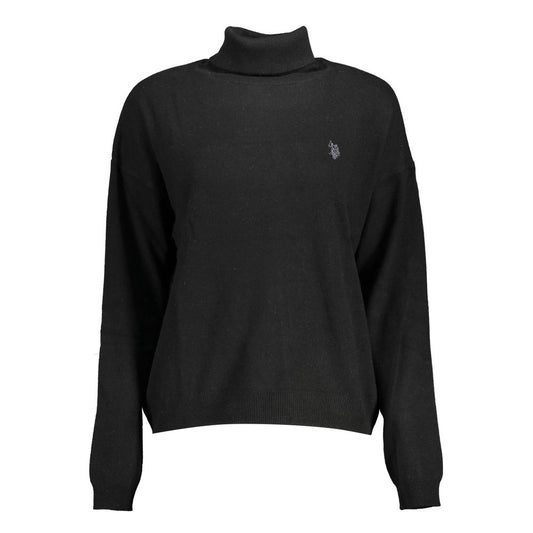 U.S. POLO ASSN. Black Wool Blend Turtleneck Sweater for Women