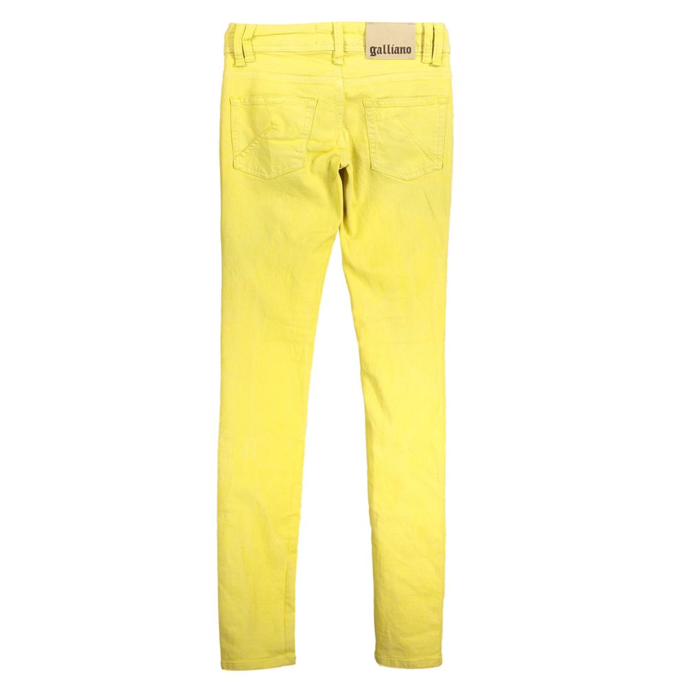 John Galliano Yellow Cotton Jeans
