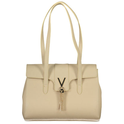 Valentino Bags Beige Faux Leather Handbag with Dual Handles