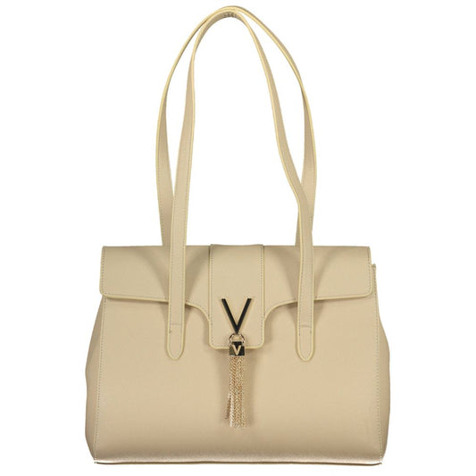 Valentino Bags Beige Faux Leather Handbag with Dual Handles