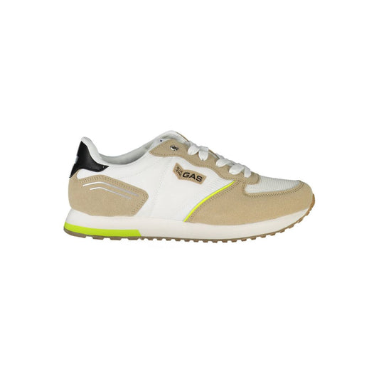 Gas White Polyester Sneakers - Sporty Elegance for Every Step