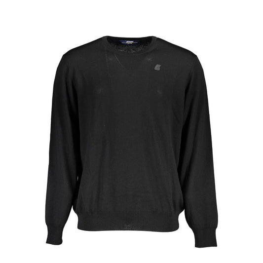 K-Way Black Wool Sweater: Urban Style Meets Functional Warmth