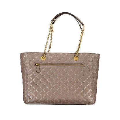 Guess Jeans Beige Quilted Diamond Handbag – Faux Leather, Chic Design