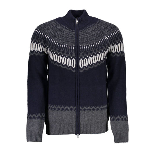 Gant Long Sleeve Zip Cardigan in Blue