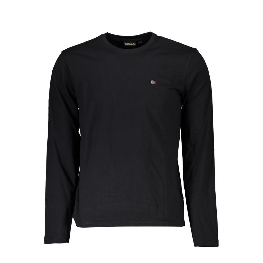 Napapijri Long Sleeve Black Cotton T-Shirt