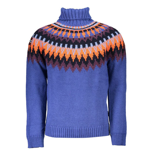 Napapijri Blue High-Neck Acrylic Men Sweater