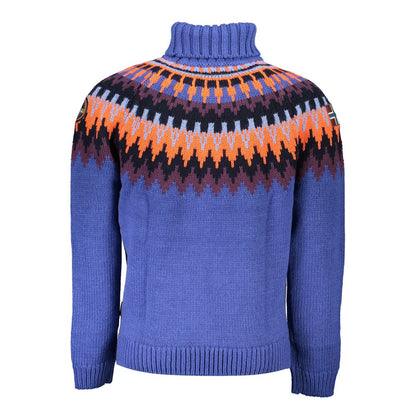 Napapijri Blue High-Neck Acrylic Men Sweater