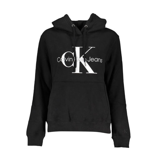 Calvin Klein Black Cotton Logo Hoodie