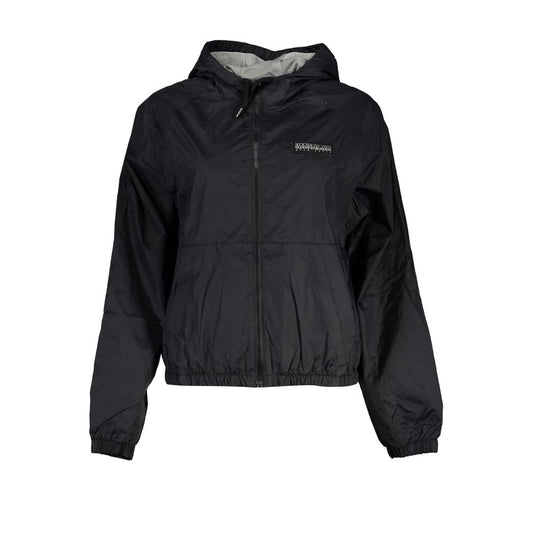 Napapijri Black Waterproof Sports Jacket with Hood