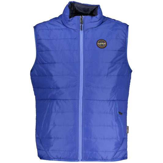 Napapijri Blue Sleeveless Contrast Detail Gilet Jacket