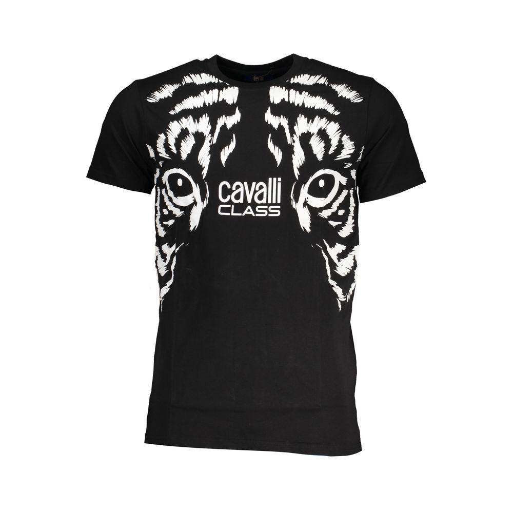 Cavalli Class Black Cotton T-Shirt - Effortless Style