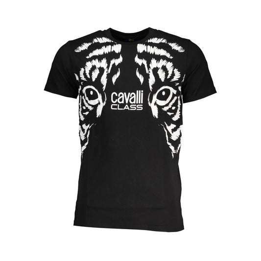 Cavalli Class Black Cotton T-Shirt - Effortless Style