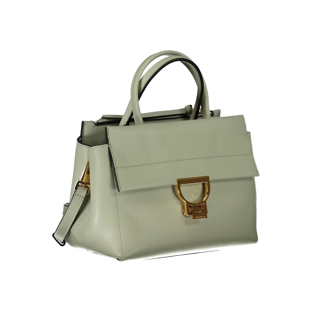 Coccinelle Green Leather Handbag: Timeless Elegance for Everyday Use