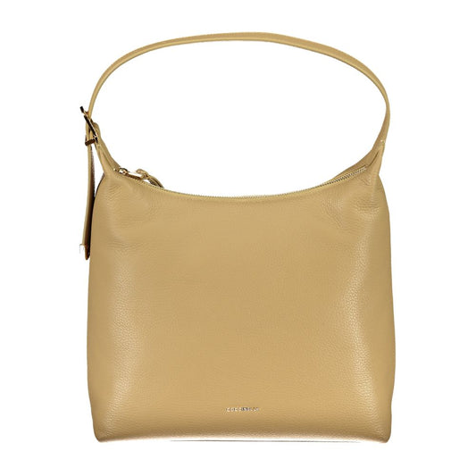 Coccinelle Beige Leather Handbag – Effortless Elegance in Everyday Design