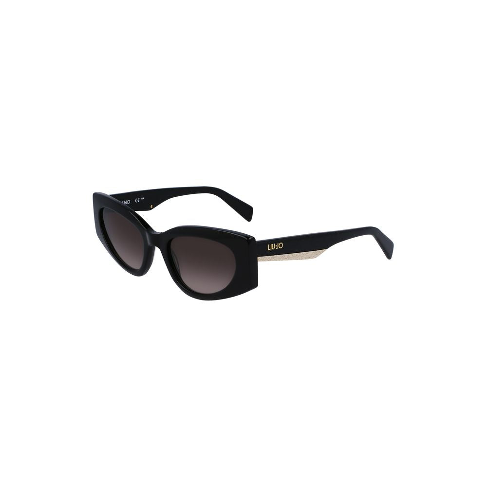 Liu Jo Black Haircalf Teardrop Women's Sunglasses with Black Lenses