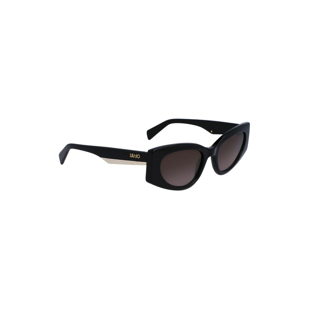 Liu Jo Black Haircalf Teardrop Women's Sunglasses with Black Lenses