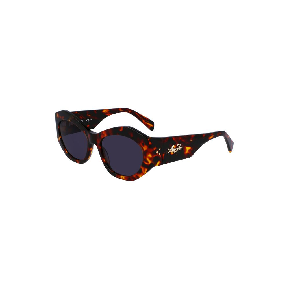 Liu Jo Brown Haircalf Women's Drop-Shaped Sunglasses with Blue Lenses