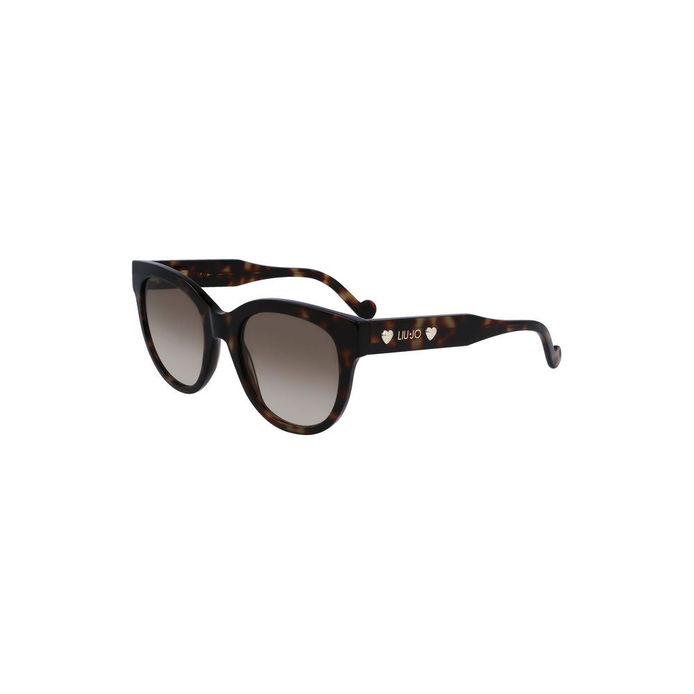 Liu Jo Brown Haircalf Women's Round Sunglasses with Smoky Lenses