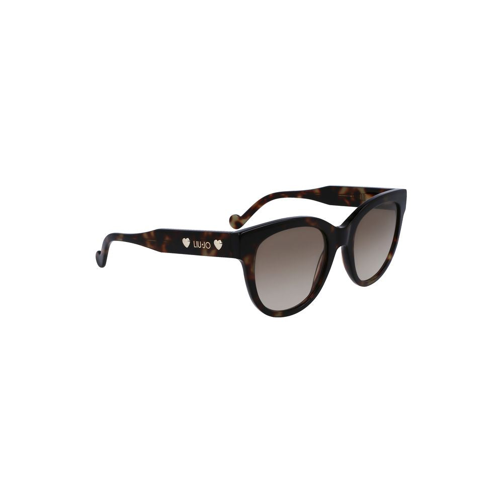 Liu Jo Brown Haircalf Women's Round Sunglasses with Smoky Lenses