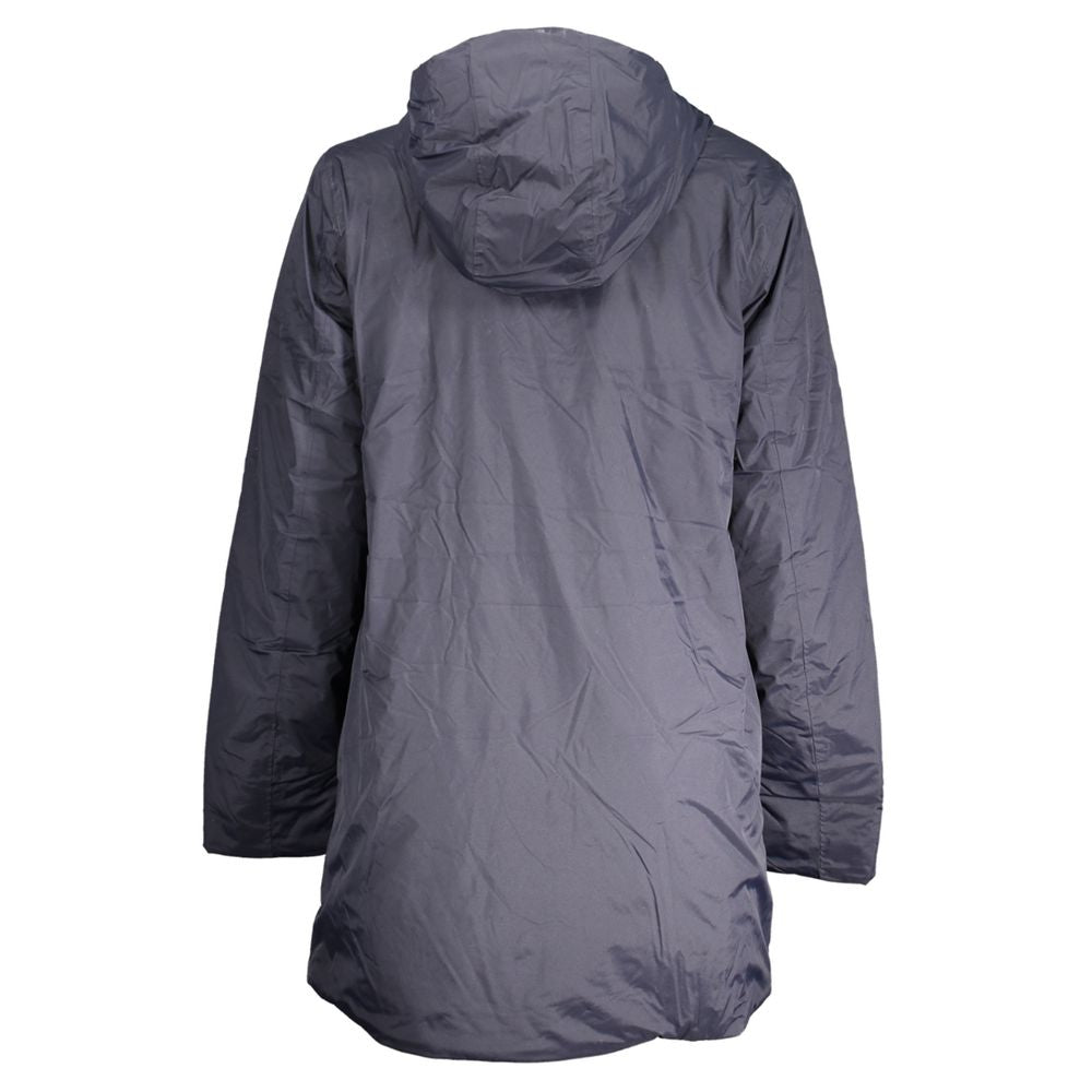 K-WAY Blue Polyamide Jacket & Coat with Hood