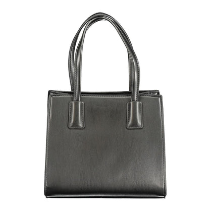 Mario Valentino Black Leather Handbag with Dual Handles