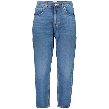 Tommy Hilfiger Blue Cotton Mom Jeans - Ultra High Tapered