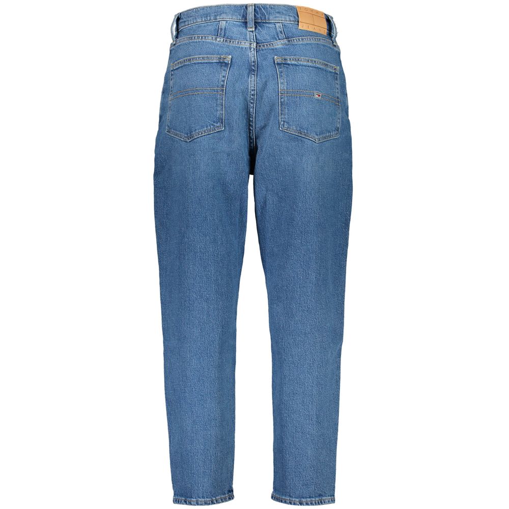 Tommy Hilfiger Blue Cotton Mom Jeans - Ultra High Tapered
