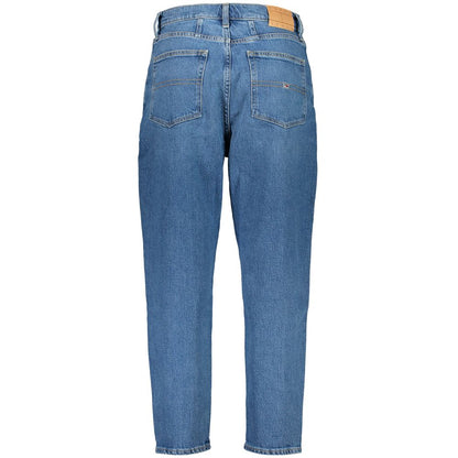 Tommy Hilfiger Blue Cotton Mom Jeans - Ultra High Tapered