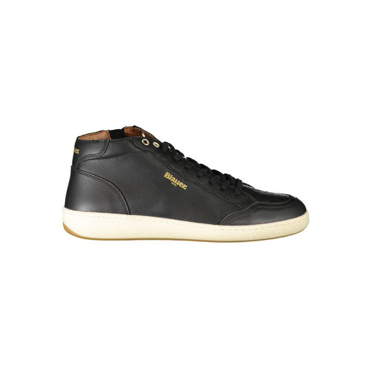 Blauer Black Polyester Sneaker with Side Zip