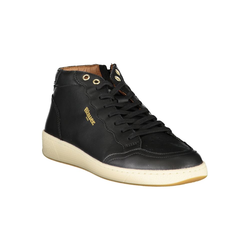 Blauer Black Polyester Sneaker with Side Zip