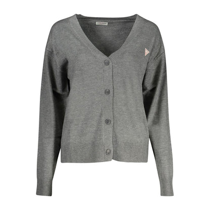 Guess Jeans Gray Polyester Cardigan