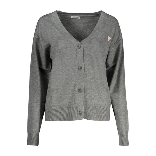 Guess Jeans Gray Polyester Cardigan
