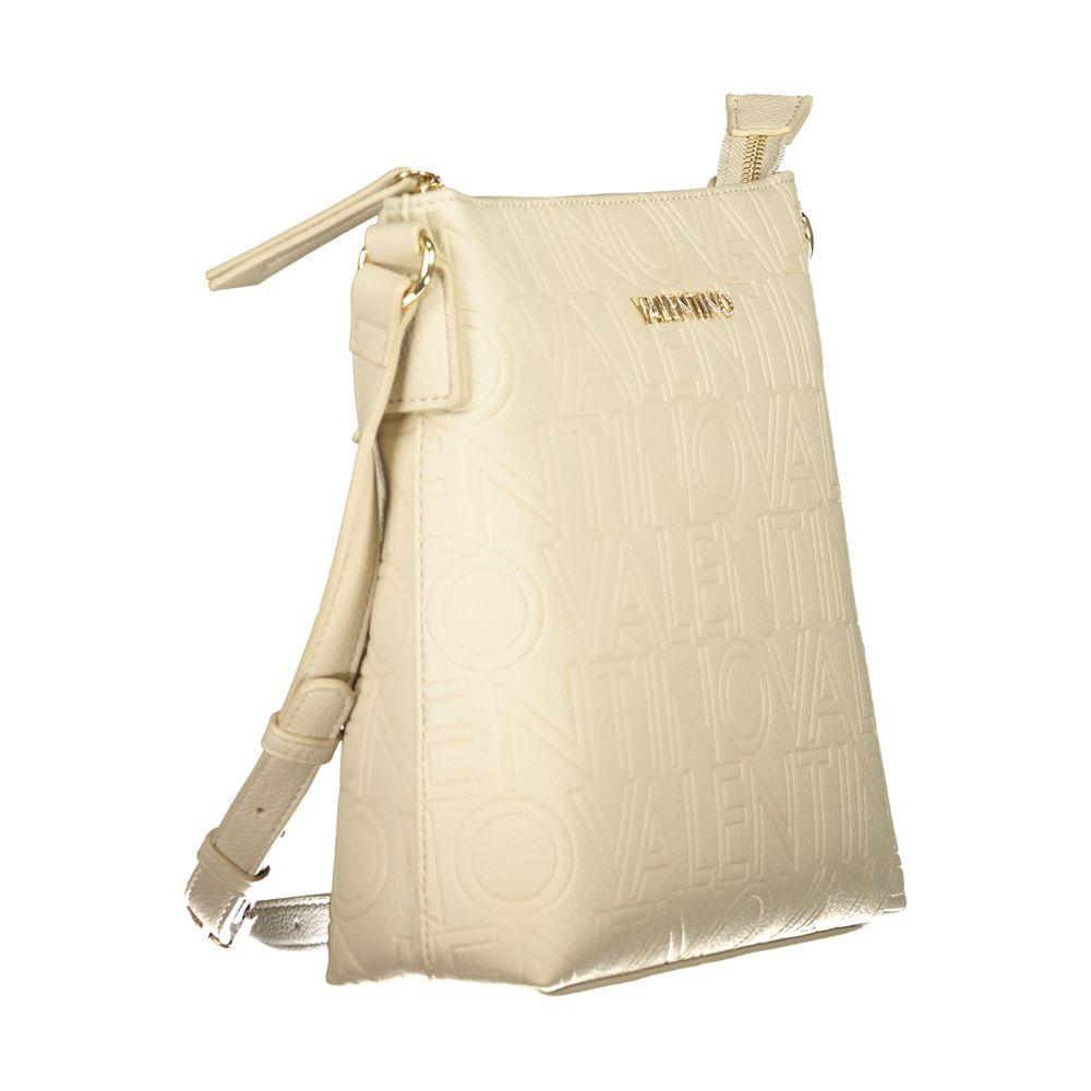 Valentino Bags Beige Faux Leather Handbag with Adjustable Strap