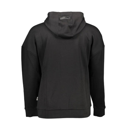 Plein Sport Black Cotton Hoodie with Contrast Details