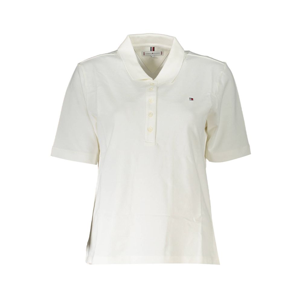 Tommy Hilfiger White Cotton Polo Shirt - Classic Style and Comfort