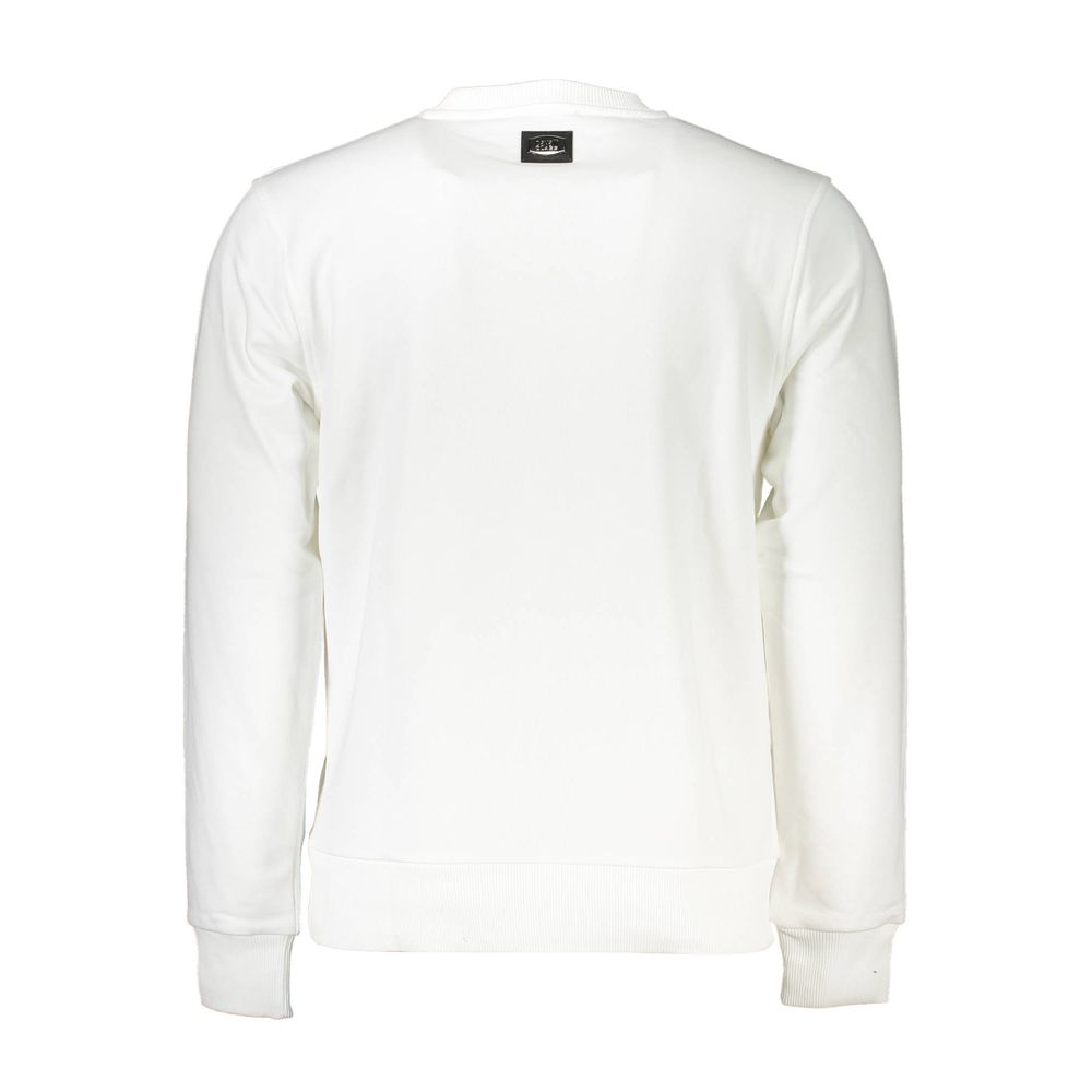 Cavalli Class White Cotton Sweater - Bold Style Meets Comfort