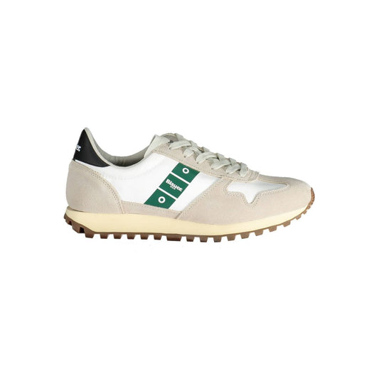 Blauer White Polyester Sneaker - Sporty Fusion of Comfort and Style