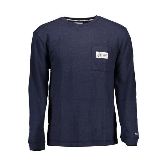 Tommy Hilfiger Blue Cotton Sweater - Classic Crew Neck Style