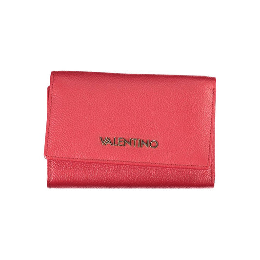 Valentino Bags Red Faux Leather Wallet with Automatic Closure