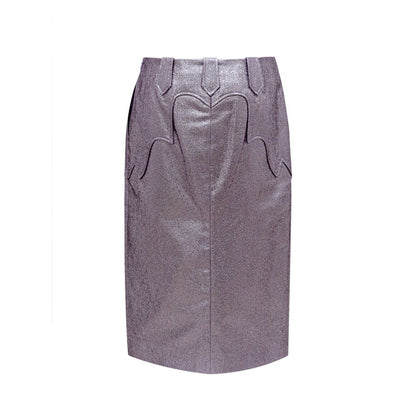 Tom Ford Purple Eco-Leather Lurex Skirt