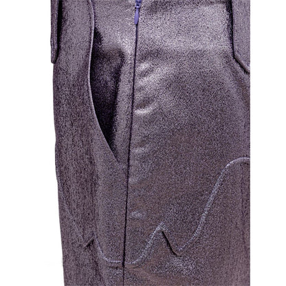 Tom Ford Purple Eco-Leather Lurex Skirt